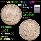 ***Auction Highlight*** 1912-s Liberty Nickel 5c Graded ms64+ By SEGS (fc)