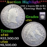 ***Auction Highlight*** 1795 2 leaves Flowing Hair Dollar $1 BB-21/B-1 Graded vf25 By SEGS (fc)