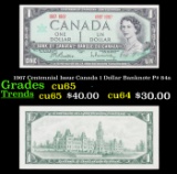 1967 Centennial Issue Canada 1 Dollar Banknote P# 84a Grades Gem CU