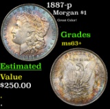 1887-p Morgan Dollar $1 Grades Select+ Unc