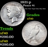 1921-p Peace Dollar $1 Grades xf