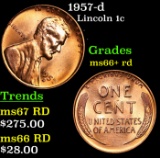 1957-d Lincoln Cent 1c Grades GEM++ RD