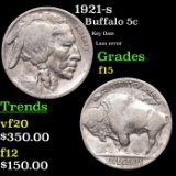 1921-s Buffalo Nickel 5c Grades f+