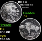 1914-s Buffalo Nickel 5c Grades f, fine