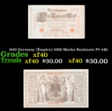 1910 Germany (Empire) 1000 Marks Banknote P# 44b Grades xf