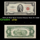 1953 $2 Red Seal United States Note Fr-1509 Grades xf