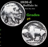 1926-d Buffalo Nickel 5c Grades g+