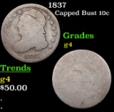 1837 Capped Bust Dime 10c Grades g, good