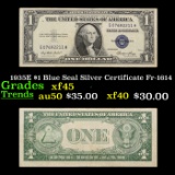 1935E $1 Blue Seal Silver Certificate Fr-1614 Grades xf+