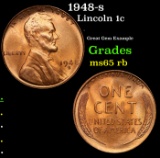 1948-s Lincoln Cent 1c Grades GEM Unc RB