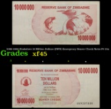 2006-2008 Zimbabwe 10 Million Dollars (ZWN) Emergency Bearer Check Notes P# 55a Grades xf+