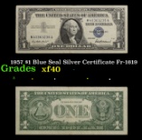 1957 $1 Blue Seal Silver Certificate Fr-1619 Grades xf