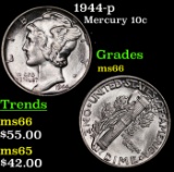 1944-p Mercury Dime 10c Grades GEM+ Unc