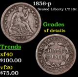1856-p Seated Liberty Half Dime 1/2 10c Grades xf details