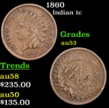 1860 Indian Cent 1c Grades Select AU