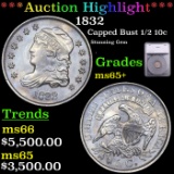 ***Auction Highlight*** 1832 Capped Bust Half Dime 1/2 10c Graded ms65+ By SEGS (fc)