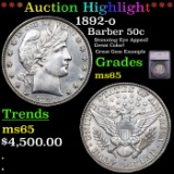 ***Auction Highlight*** 1892-o Barber Half Dollars 50c Graded ms65 By SEGS (fc)