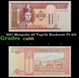 2017 Mongolia 20 Tugrik Banknote P# 63i Grades Gem+ CU