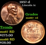 1957-d Lincoln Cent 1c Grades GEM++ RD