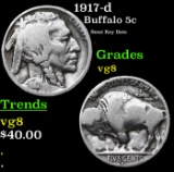 1917-d Buffalo Nickel 5c Grades vg, very good