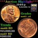 ***Auction Highlight*** 1944-p Lincoln Cent 1c Graded GEM++ RD BY USCG (fc)