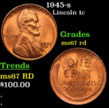 1945-s Lincoln Cent 1c Grades GEM++ Unc RD