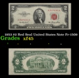 1953 $2 Red Seal United States Note Fr-1509 Grades xf+