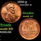 1950-p Lincoln Cent 1c Grades GEM+ Unc RD