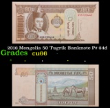 2016 Mongolia 50 Tugrik Banknote P# 64d Grades Gem+ CU