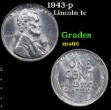 1943-p Lincoln Cent 1c Grades GEM+ Unc