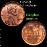 1952-d Lincoln Cent 1c Grades Choice Unc RB