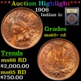 ***Auction Highlight*** 1906 Indian Cent 1c Graded Gem+ Unc RD BY USCG (fc)