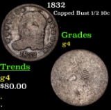 1832 Capped Bust Half Dime 1/2 10c Grades g, good