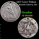 1877 Seated Liberty Dime Love Token 10c Grades xf details