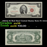 1963A $2 Red Seal United States Note Fr-1514 Grades Choice AU/BU Slider