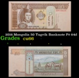 2016 Mongolia 50 Tugrik Banknote P# 64d Grades Gem+ CU