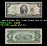 1963A $2 Red Seal United States Note Fr-1514 Grades Choice AU/BU Slider