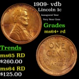 1909-p VDB Lincoln Cent 1c Grades Choice+ Unc RD
