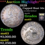 ***Auction Highlight*** 1829 Capped Bust Half Dollar 50c Graded Select Unc BY USCG (fc)