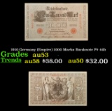 1910 Germany (Empire) 1000 Marks Banknote P# 44b Grades Select AU