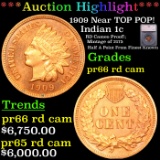 Proof ***Auction Highlight*** 1909 Indian Cent Near TOP POP! 1c Graded pr66 rd cam By SEGS (fc)