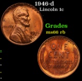 1946-d Lincoln Cent 1c Grades GEM+ Unc RB