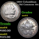 1893 Columbian Old Commem Half Dollar 50c Grades Choice Unc