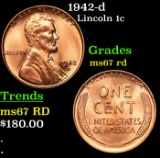 1942-d Lincoln Cent 1c Grades GEM++ Unc RD