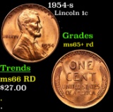 1954-s Lincoln Cent 1c Grades Gem+ Unc RD