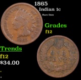 1865 Indian Cent 1c Grades f, fine