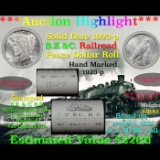 ***Auction Highlight*** Full solid date 1923-P Au/Bu Slider Peace silver dollar roll, 20 coins (fc)