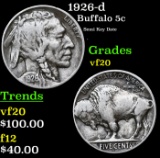 1926-d Buffalo Nickel 5c Grades vf, very fine
