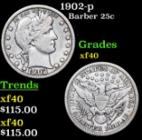 1902-p Barber Quarter 25c Grades xf