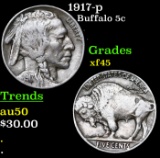 1917-p Buffalo Nickel 5c Grades xf+